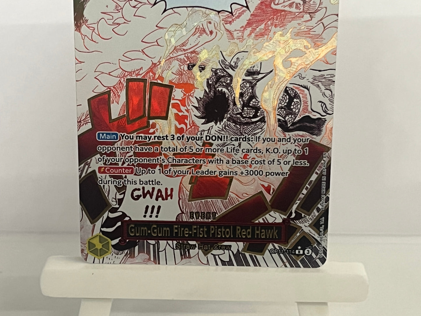 One Piece TCG - OP11-114 Alt Art - Gum-Gum Fire-Fist Pistol Red Hawk - English