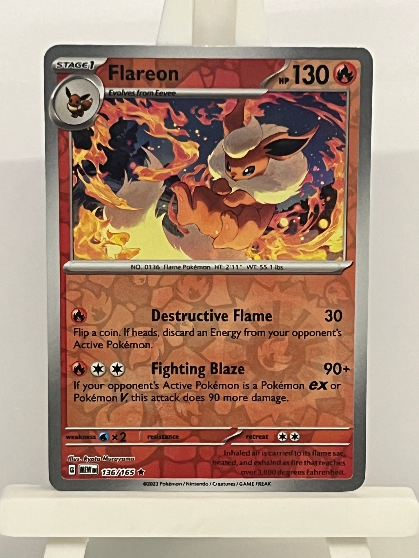 Pokémon TCG - Flareon 136/165 MEW 151 - English